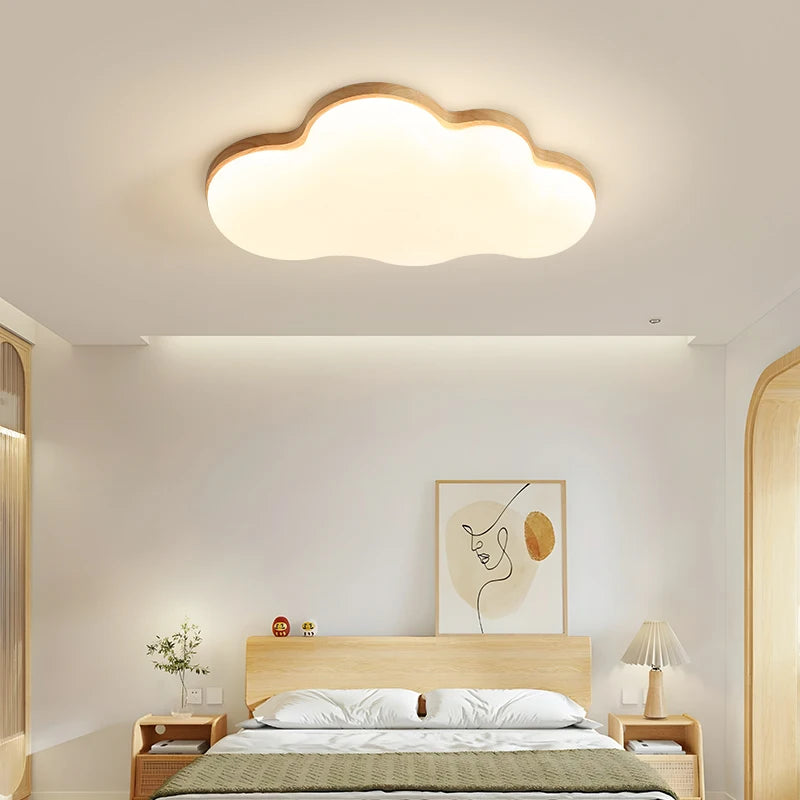 Amélie Wooden Cloud LED Ceiling Light Cream Style Kids Room
