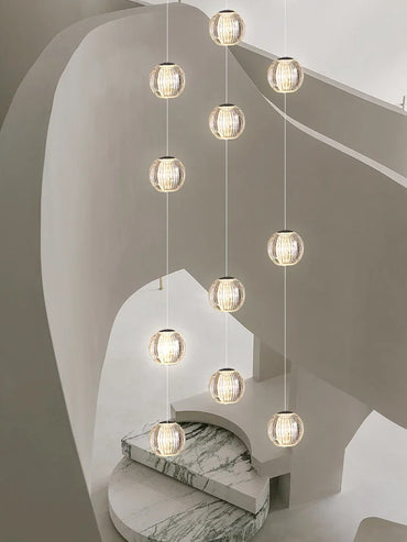 Camille Crystal Fishbone Pendant Chandelier