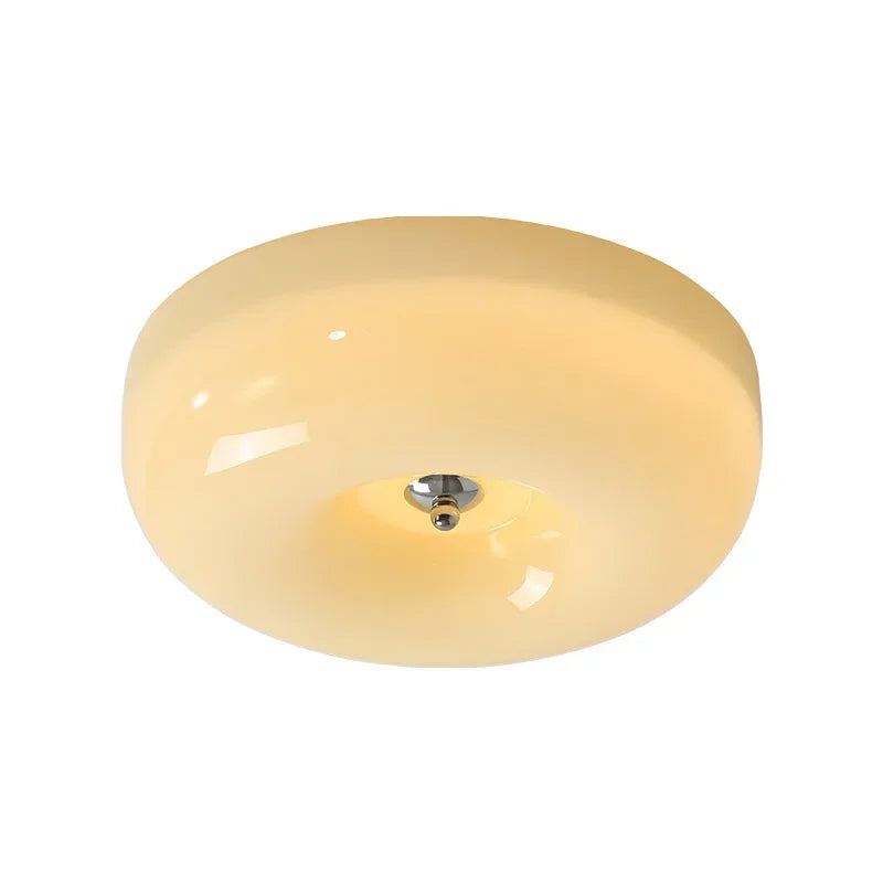 Camille French Beige Glass Downlight Ceiling Lamp Aisle Bedroom