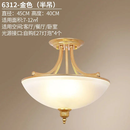 Émilie Retro Milky Glass Pendant Chandelier 3-Light