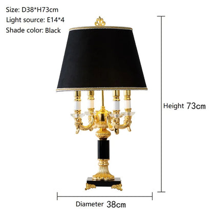Élysée Luxury Black & Gold Crystal Table Lamp