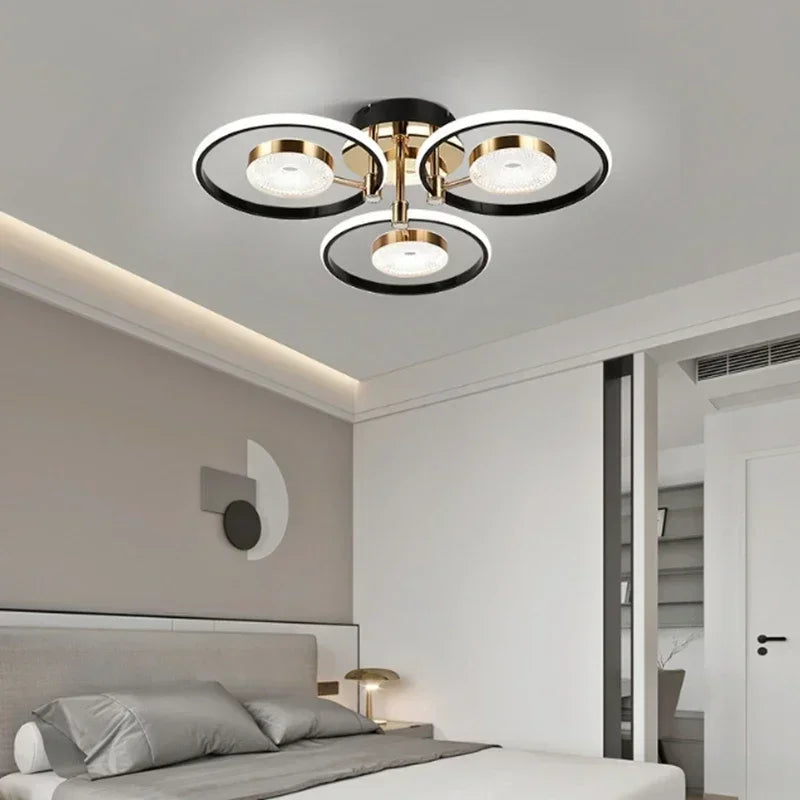 Modern Layered LED Ceiling Light – Minimalist Flush Mount for Living Room & Dining Area