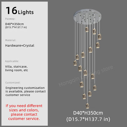 Sophie Crystal Nordic Staircase Pendant Chandelier