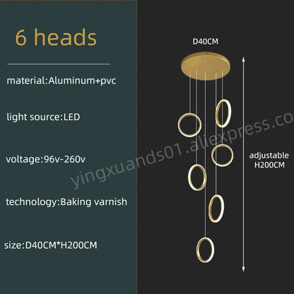 Geneviève Duplex Loft Staircase Pendant Chandelier