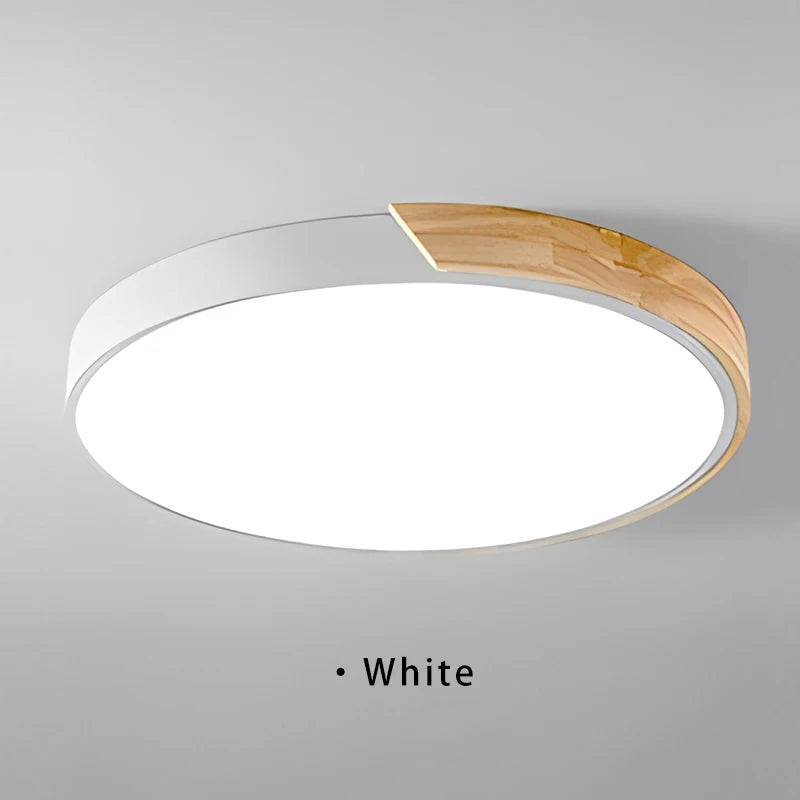 Camille Nordic Macaroon Wooden Circular LED Ceiling Light