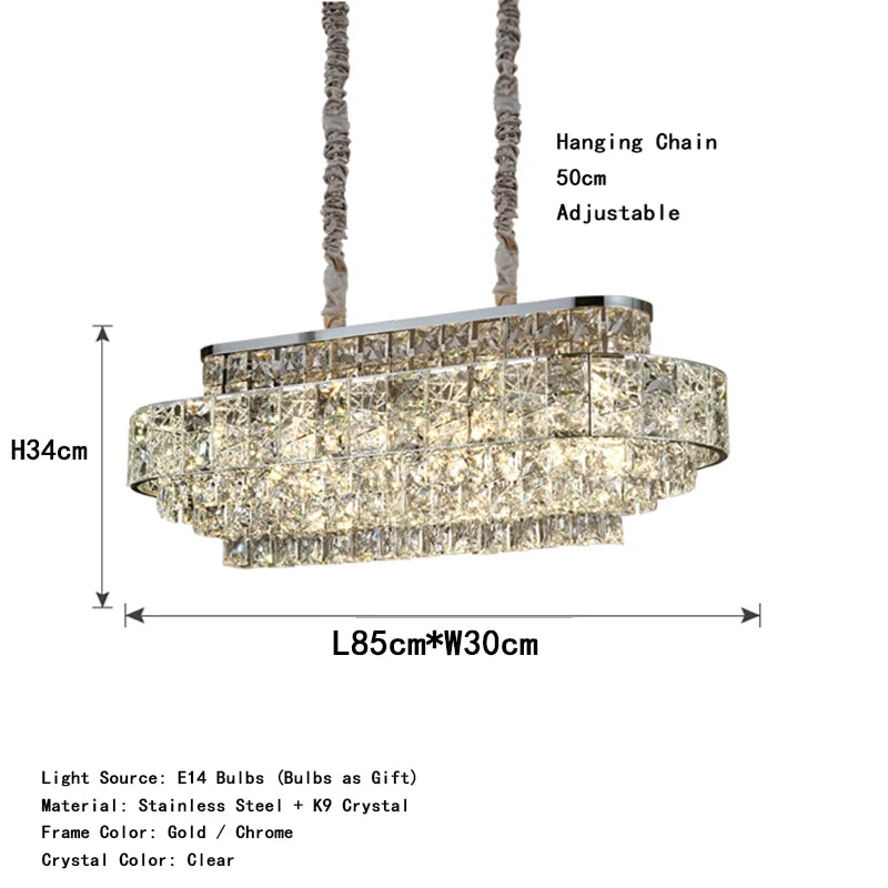 Isabelle Oval Crystal Pendant Chandelier