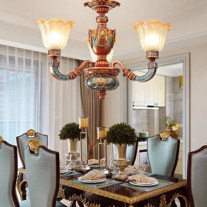 European Luxury Living Room Chandelier American Retro Restaurant  Villa Hotel Western Restaurant Cafe Pendent Lamp