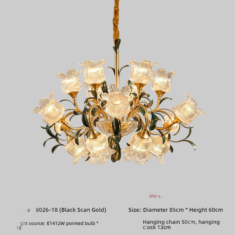 Élise French Retro Crystal Cream Flush Pendant Light