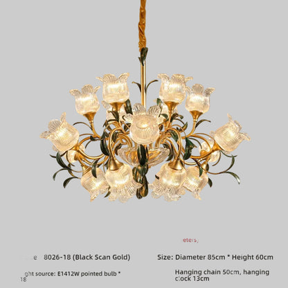 Élise French Retro Crystal Cream Flush Pendant Light