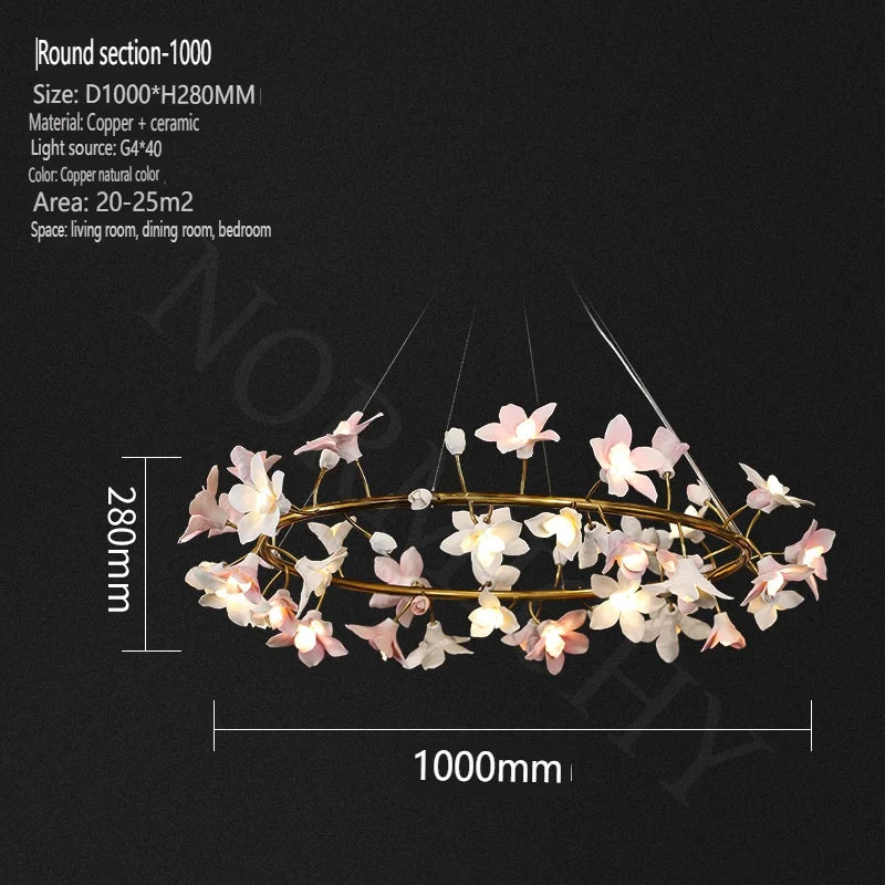 Celestia Luxury Ceramic Flower Chandelier