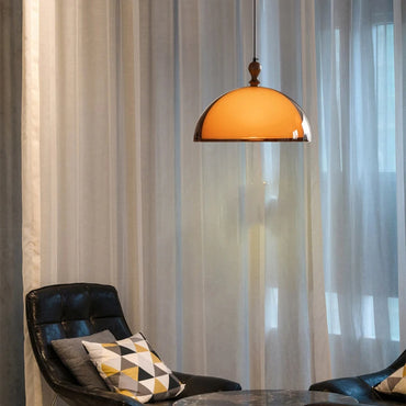 Camille Brown Acrylic Wood Pendant Light