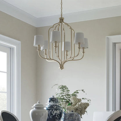 Éloise Retro Iron Fabric Shade Chandelier Ceiling Light