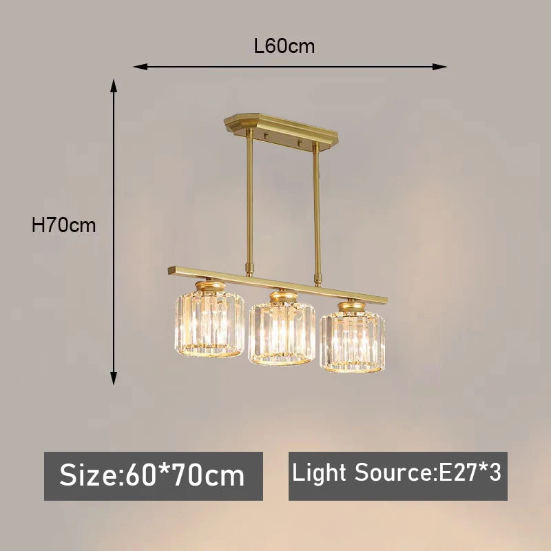 Colette Nordic Crystal Three-Head Chandelier