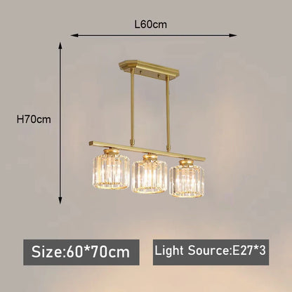Colette Nordic Crystal Three-Head Chandelier
