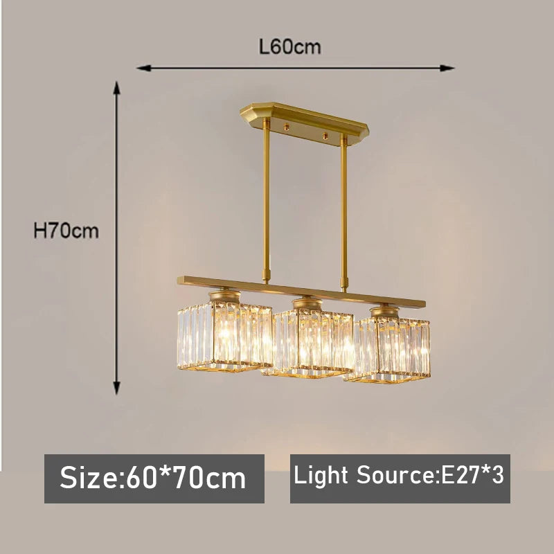 Colette Nordic Crystal Three-Head Chandelier