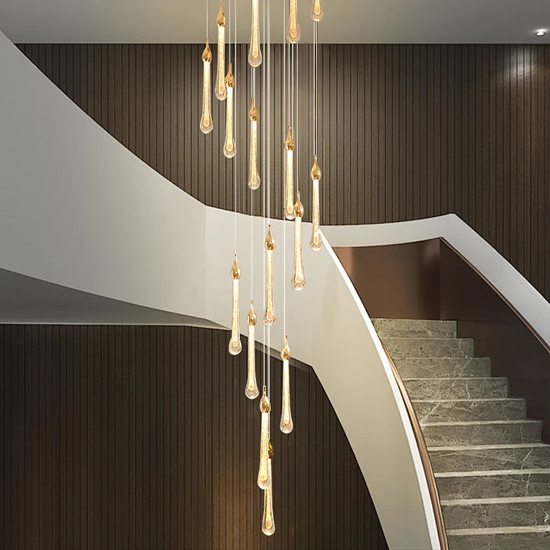 Geneviève Rotating Crystal LED Staircase Chandelier