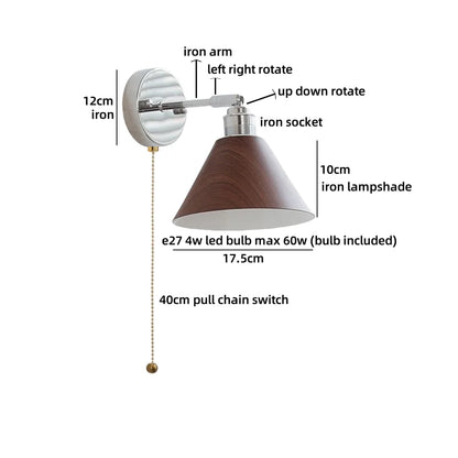 Camille Modern Glass Iron LED Wall Lamp Rotate Design