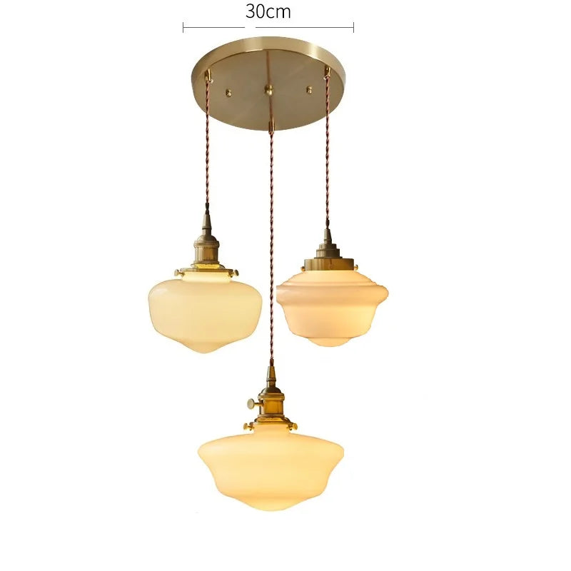 Élodie Glass Pendant Light with Copper Finish