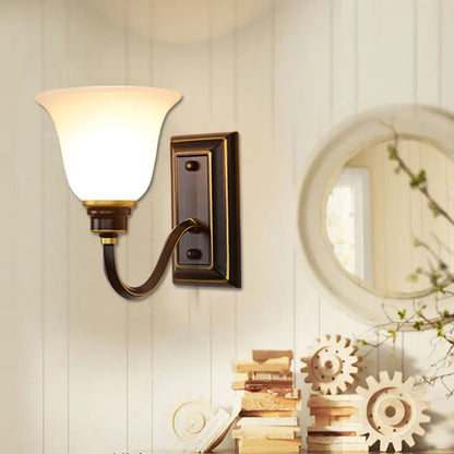 Sophie Country Glass Wall Lamp E27 Single Head Hallway Light