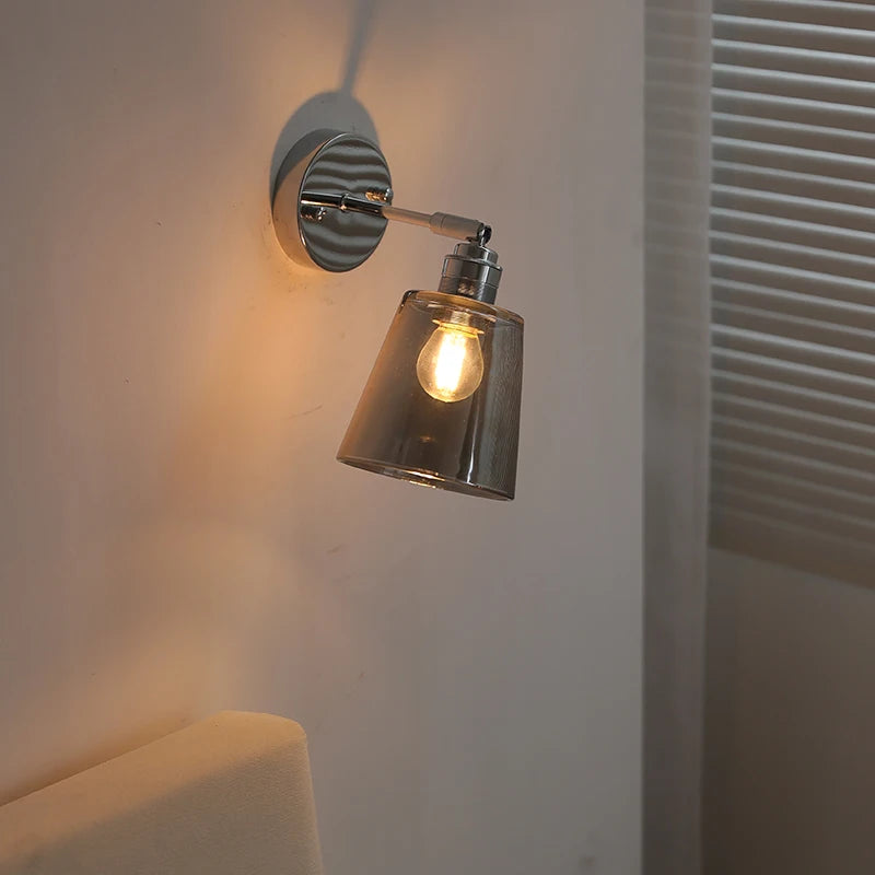 Camille Modern Glass Iron LED Wall Lamp Rotate Design