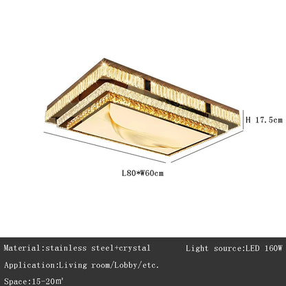 Celestia Gold Crystal Flush Mount LED Ceiling Light