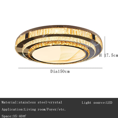 Celestia Gold Crystal Flush Mount LED Ceiling Light