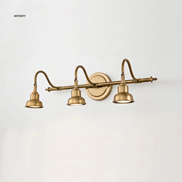 Camille Triple Head Copper LED Wall Lamp Bathroom Mirror Light