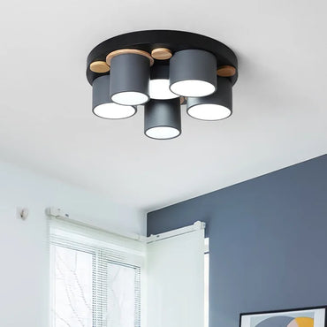 Émilie Nordic Wood Accent LED Ceiling Light