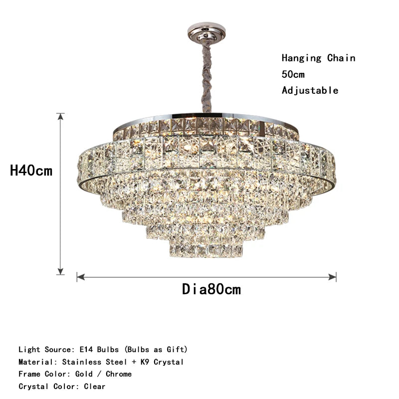 Isabelle Oval Crystal Pendant Chandelier