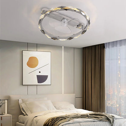 Élodie 2025 Modern Ring Crystal LED Dimmable Ceiling Chandelier Silver Decor Light