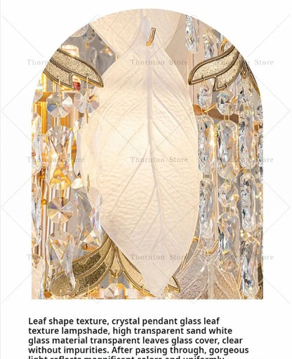 Leaf Style Crystal Chandelier for Duplex Villa and Staircase