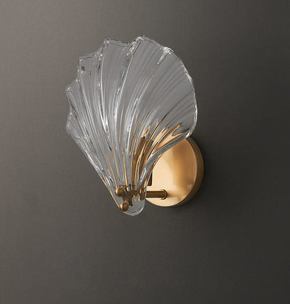 Isabelle Sea Shell Glass LED Wall Sconce Gold Accent Lamp