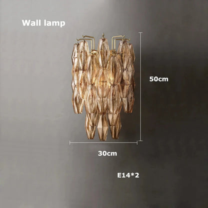 Retro Champagne Pendant Light for Large Living Room Lighting