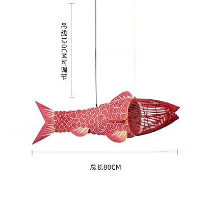 Koi Artisan Bamboo Fish Pendant Light