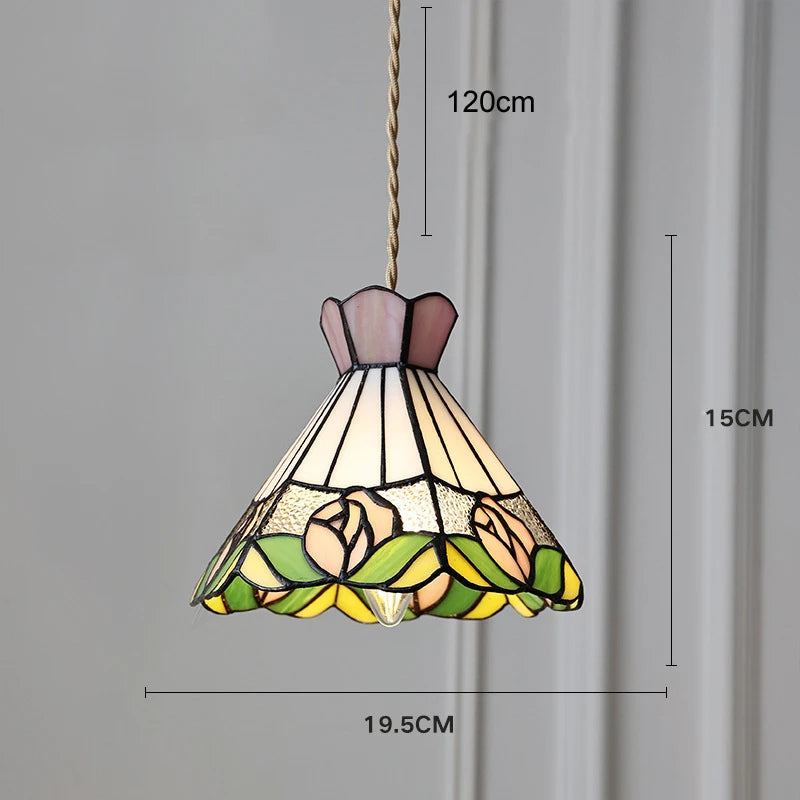 Camille Retro Colorful Glass Pendant Chandelier E27 Light