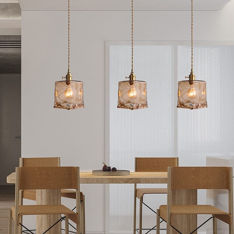 Elena Modern Geometric Glass Pendant