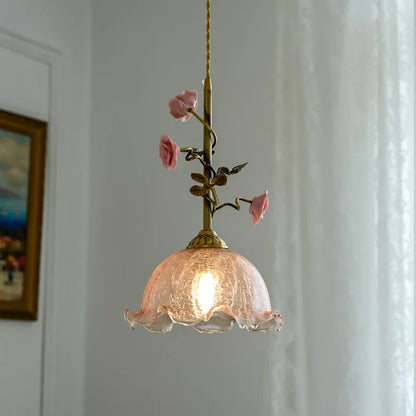 Élise Vintage French Rose Copper Pendant Ceiling Light