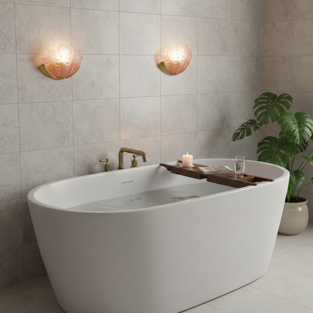 Aurélie Seashell Wall Lamp with Sculpted Glass Design