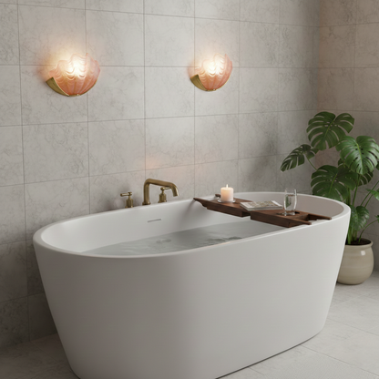 Aurélie Seashell Wall Lamp with Sculpted Glass Design