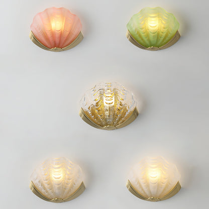 Aurélie Seashell Wall Lamp with Sculpted Glass Design