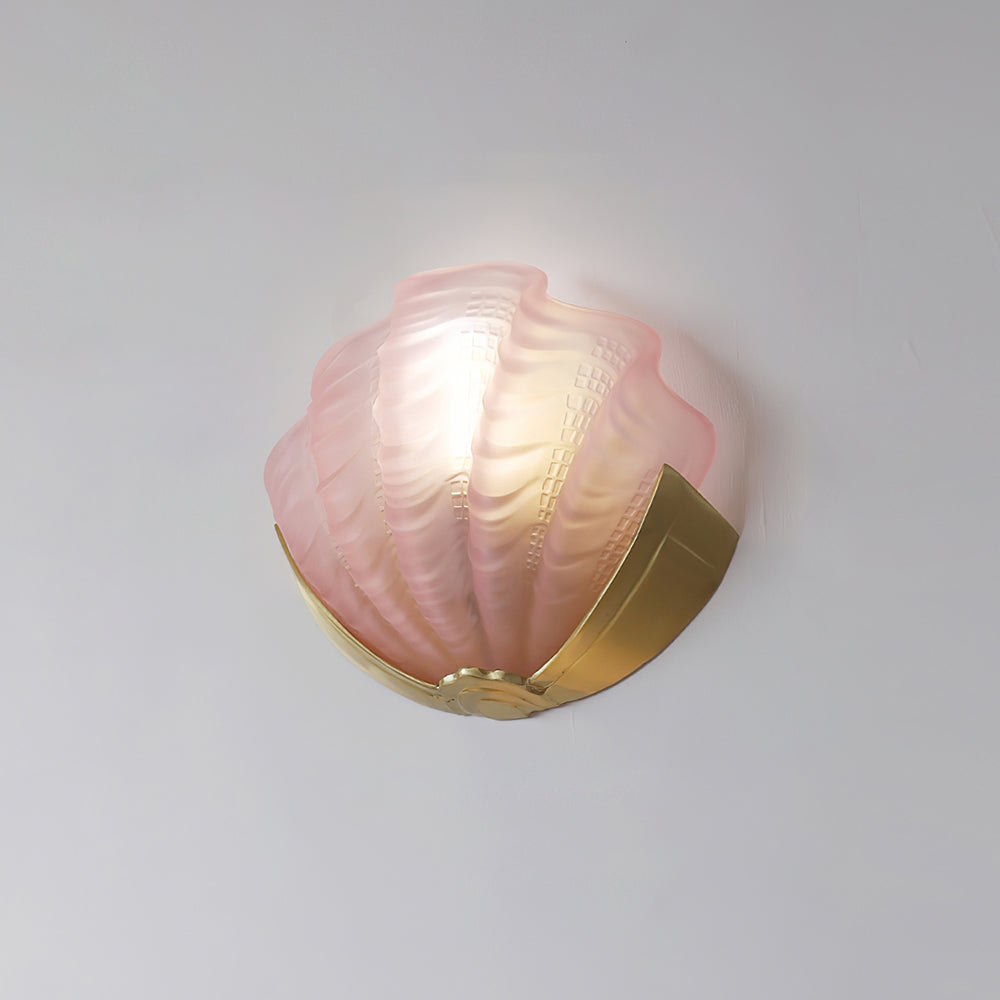 Aurélie Seashell Wall Lamp with Sculpted Glass Design