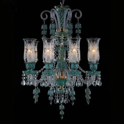 Long Clear Glass Chandelier for Living Room and Study Room