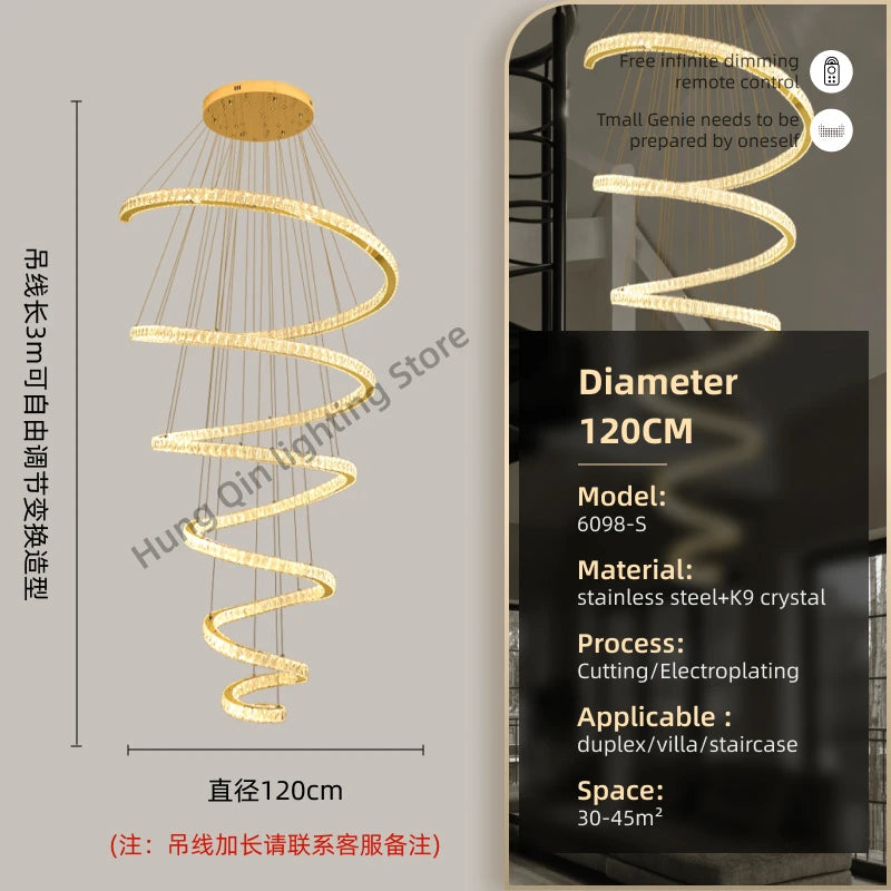 Modern Crystal Pendant Light for Dining Room and Living Room