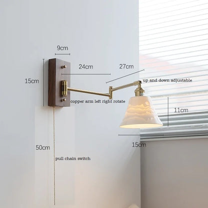 Lucienne Rotating Arm Wall Lamp Pull Chain