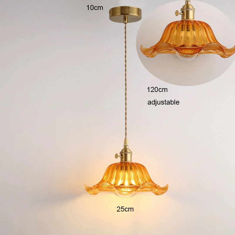 Valérie Vintage Stained Glass Art Deco Pendant Light