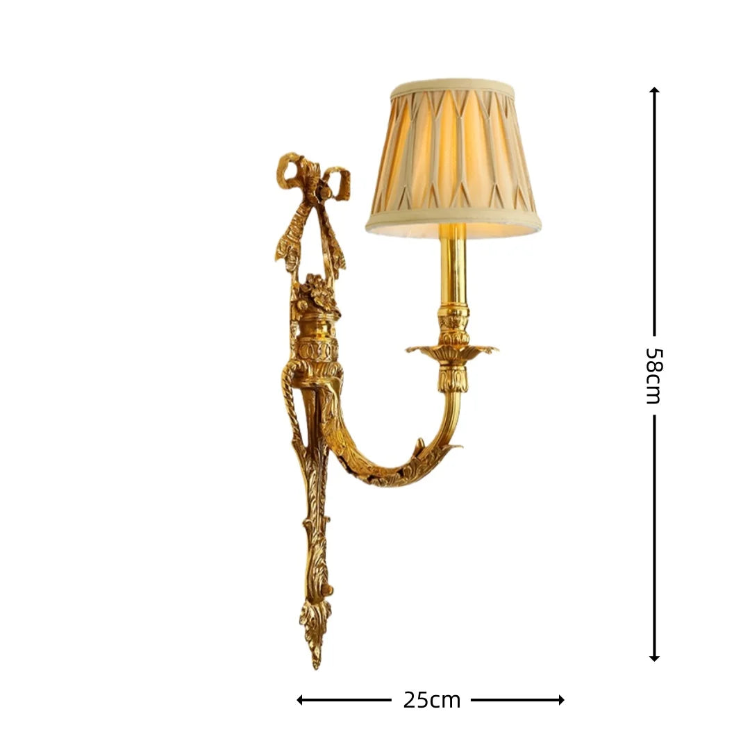 Camille Retro French Brass Crystal LED Wall Lamp Bedroom Accent