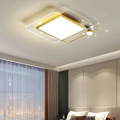 Sophie Modern Gold LED Ceiling Lamp Remote Dimmable Living Bedroom Light