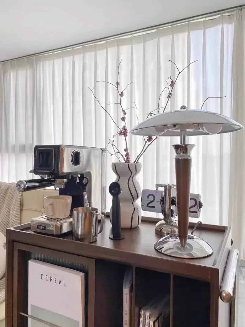 Noémie Wood & Chrome Desk Lamp