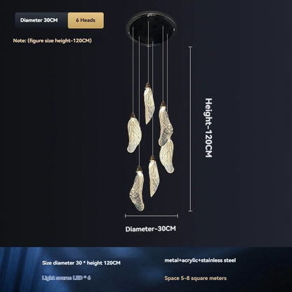 Aurélie Floating Leaf Chandelier Art Deco LED Ceiling Light