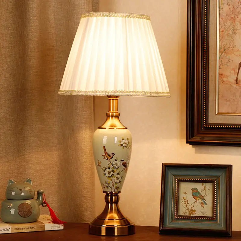 Élise European Retro Flower Ceramic LED Floor Lamp
